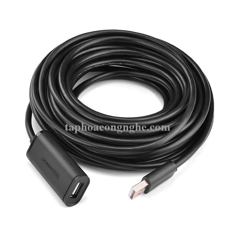 Ugreen 10323 15M màu Đen Cáp tín hiệu nối dài USB 2.0 có chip khuếch đại cao cấp US121 30010323